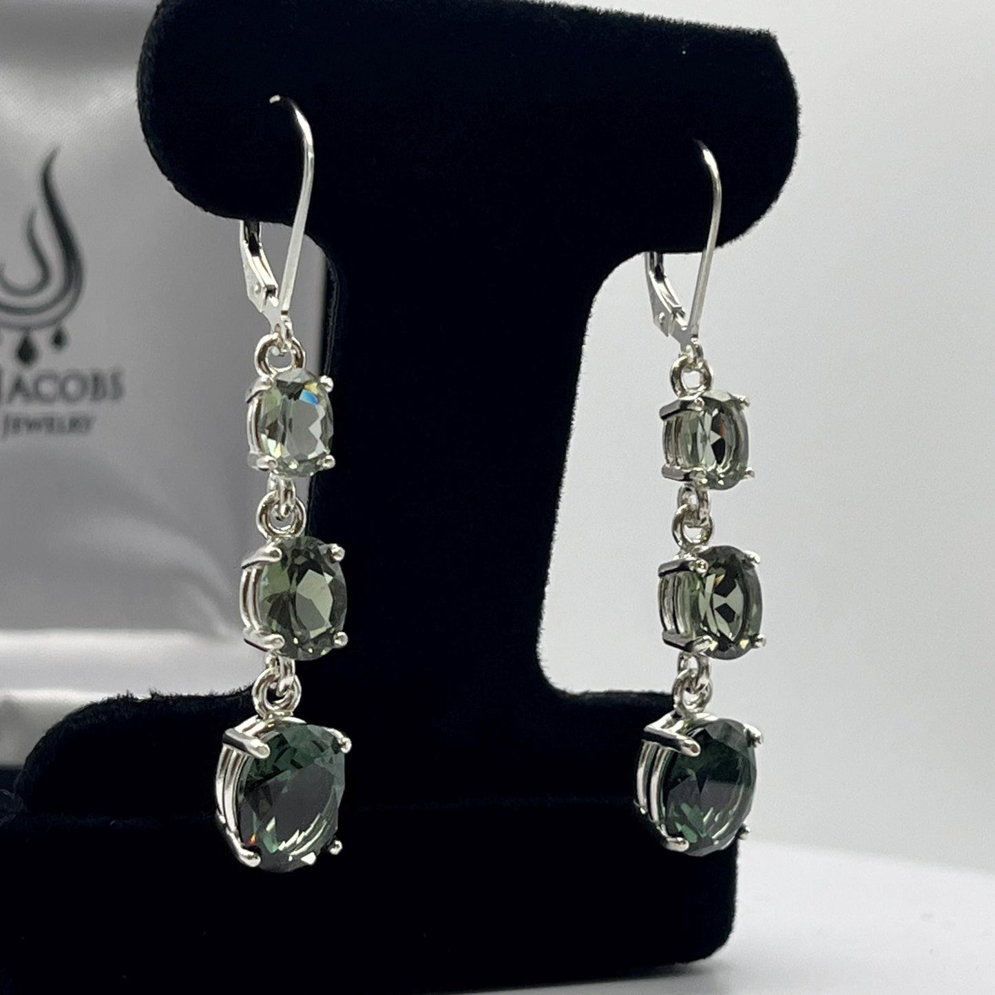 BEAUTIFUL 9.8ctw Green Spinel Tourmaline Earrings Sterling Silver Leverback Jewelry Gift October Tourmaline earring Green Ombré Earrings