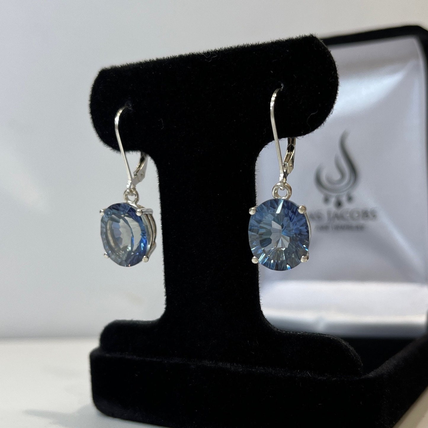 Gorgeous 9ctw Iolite Quartz Earrings in Sterling Silver Iolite Earrings