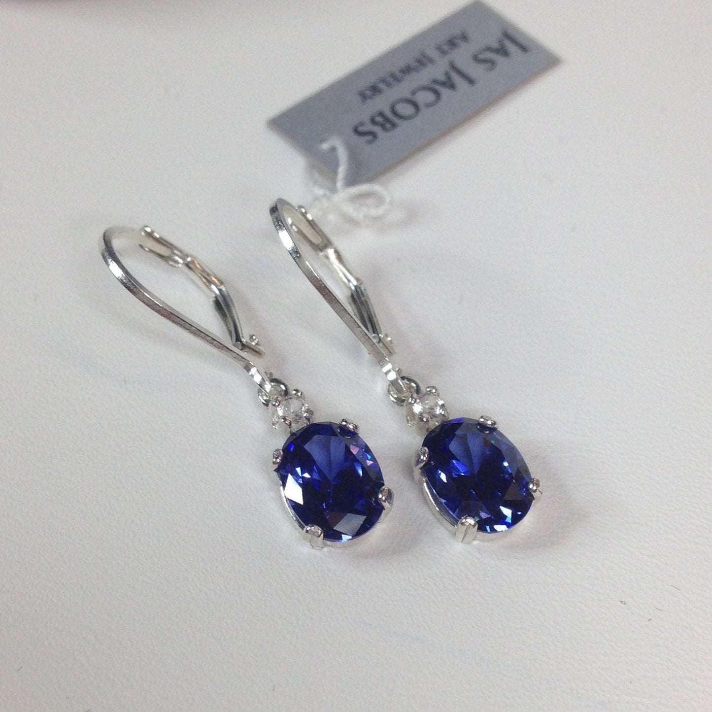 Beautiful 2.3ctw Tanzanite & White Sapphire in Sterling Silver Tanzanite Earrings