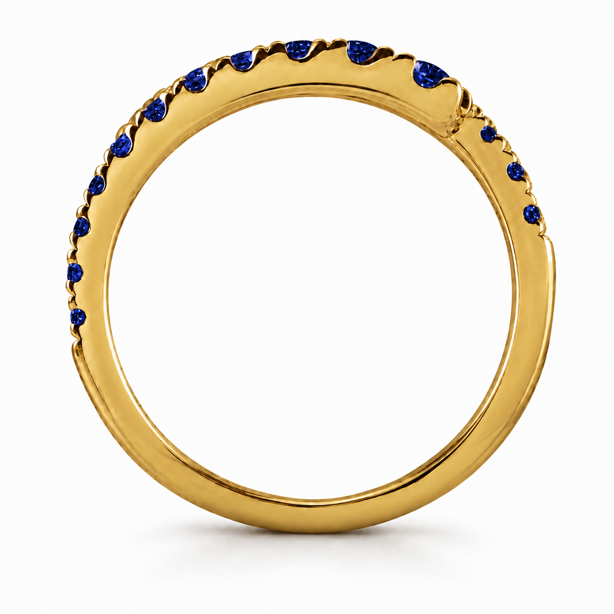 14K Yellow Gold Adjustable Open Bypass Ring | Lab Grown Diamond, Ruby, Emerald or Sapphire Spiral Ring | Made to Order