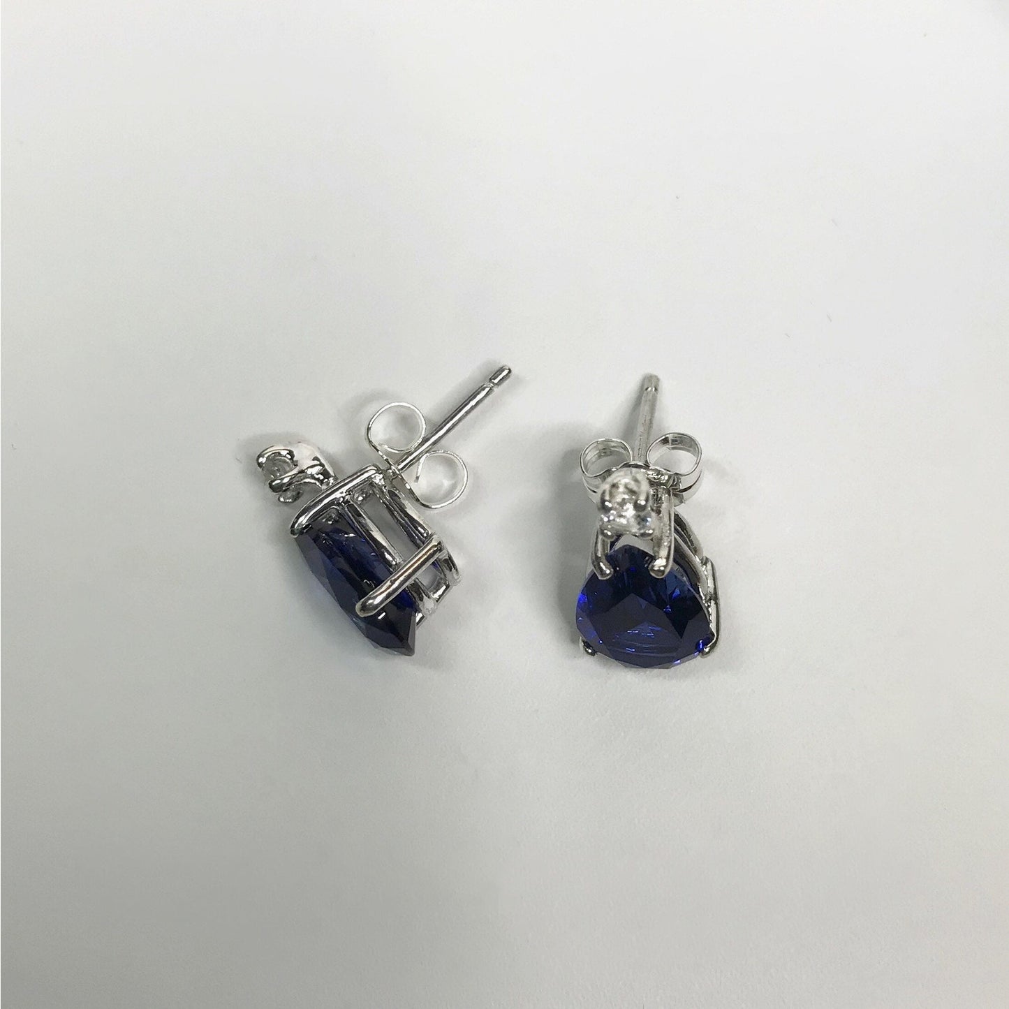 Beautiful 5ctw Pear Cut Sapphire Earrings Blue & White Sapphire Bridal Jewelry