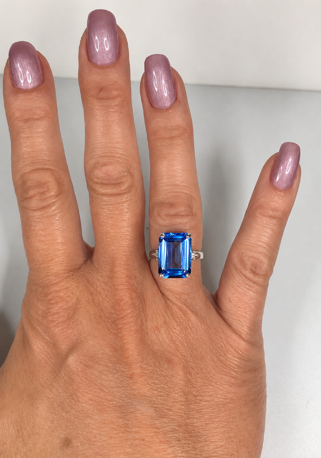 8ct Swiss Blue Spinel Ring with Sizing Jewelry Trends Paraiba Blue Topaz Sim