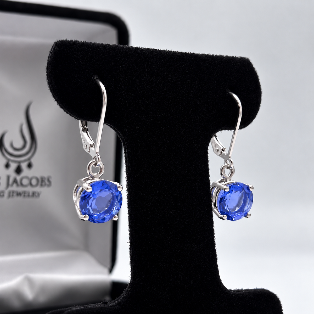 4.6ctw Round Blue Fluorite Leverback Earrings