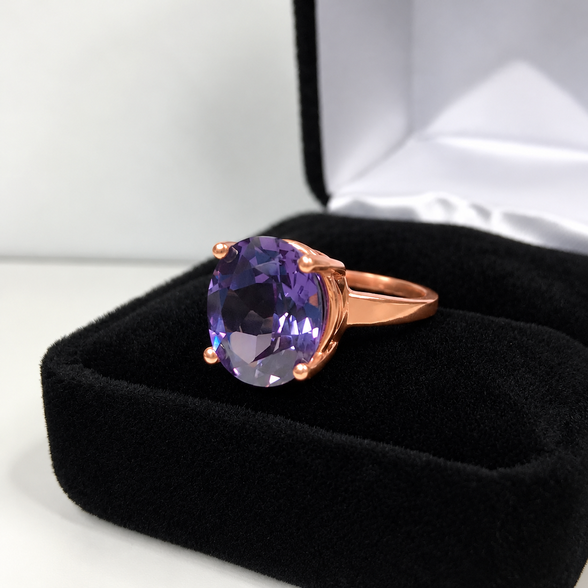 5ct Oval Color Change Alexandrite Sapphire Solitaire Ring
