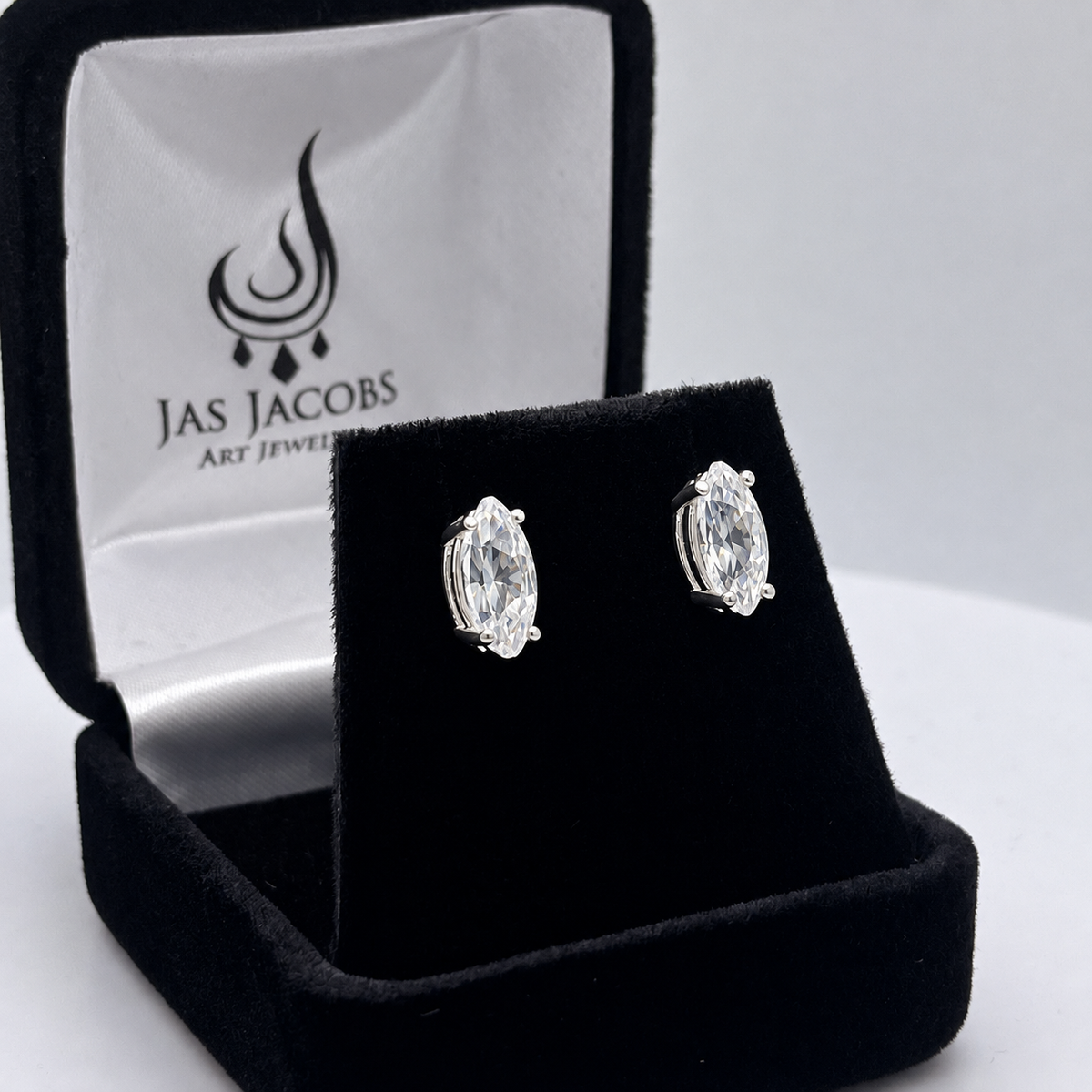 2ctw Marquise White Sapphire Stud Earrings in Sterling Silver