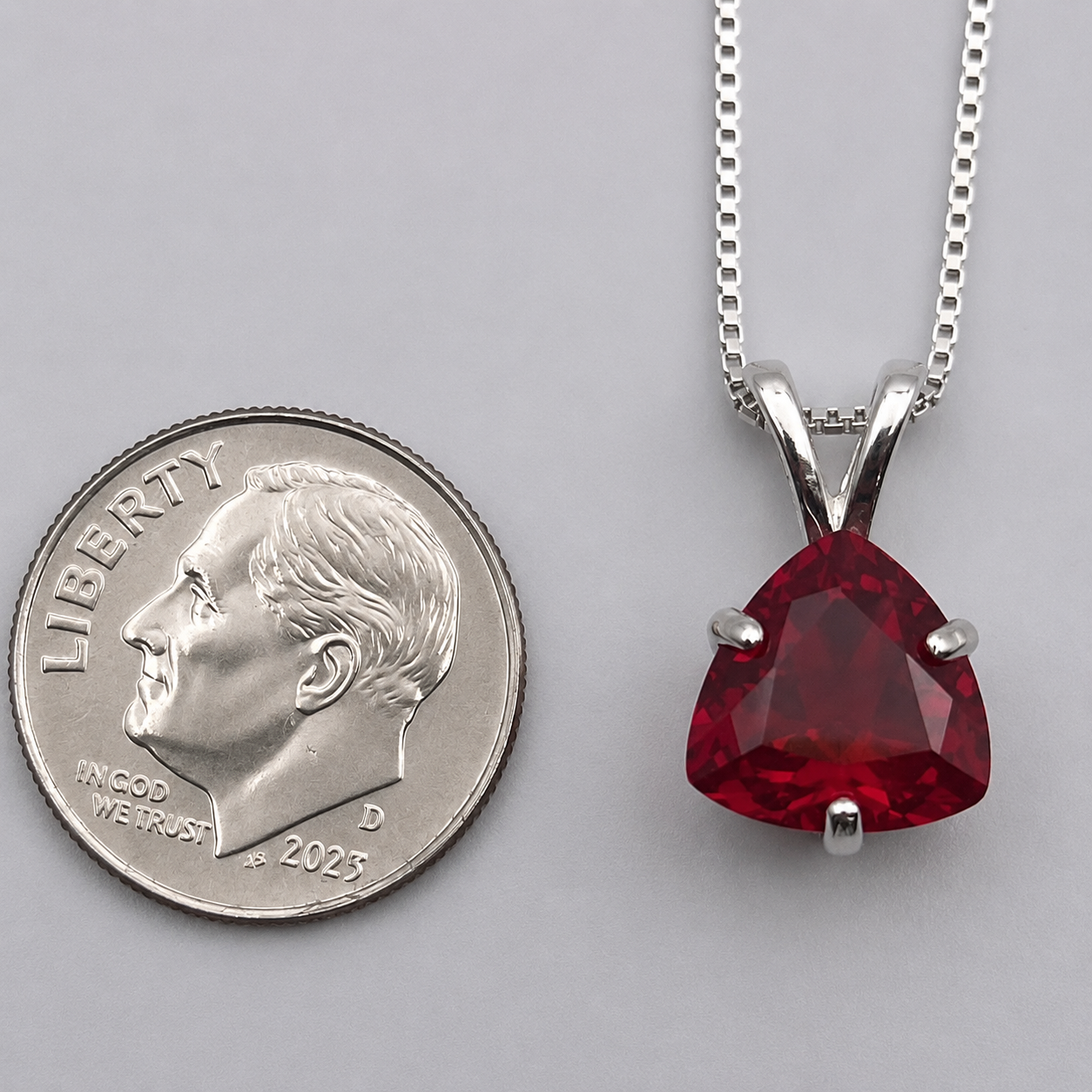 7.5ctw Trillion Ruby Pendant & Earring Set
