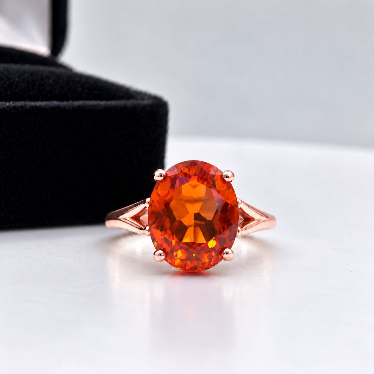 5ct Orange Padparadscha Sapphire Solitaire Ring