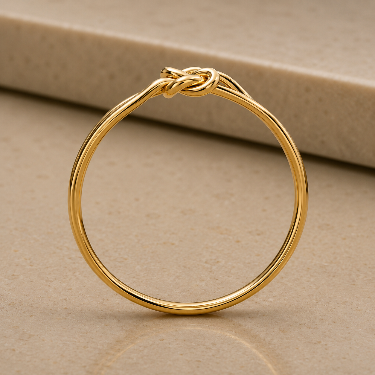 14K Yellow Gold Filled Double Love Knot Ring | Minimalist Stackable Knot Band for Women