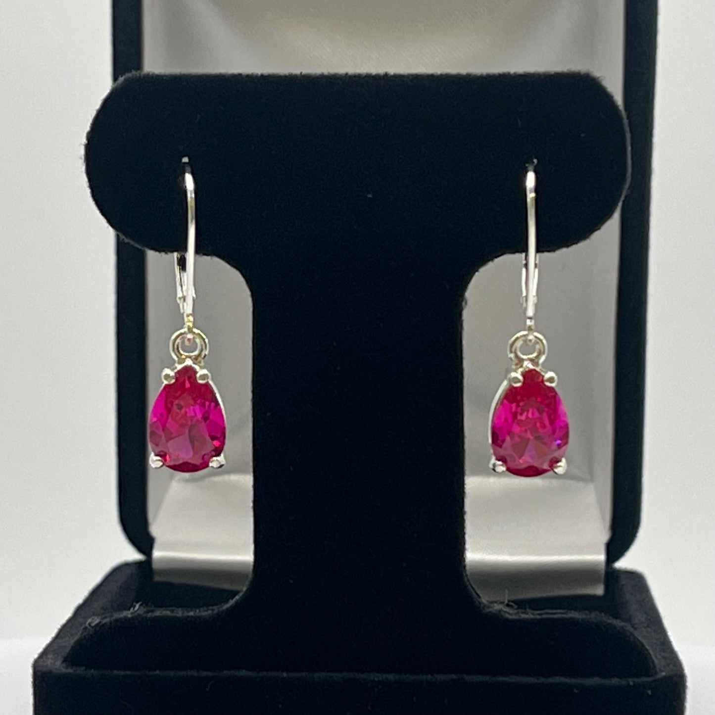 BEAUTIFUL 4ctw Pear Cut London Blue Spinel Earrings December Birthstone Jewelry Gift