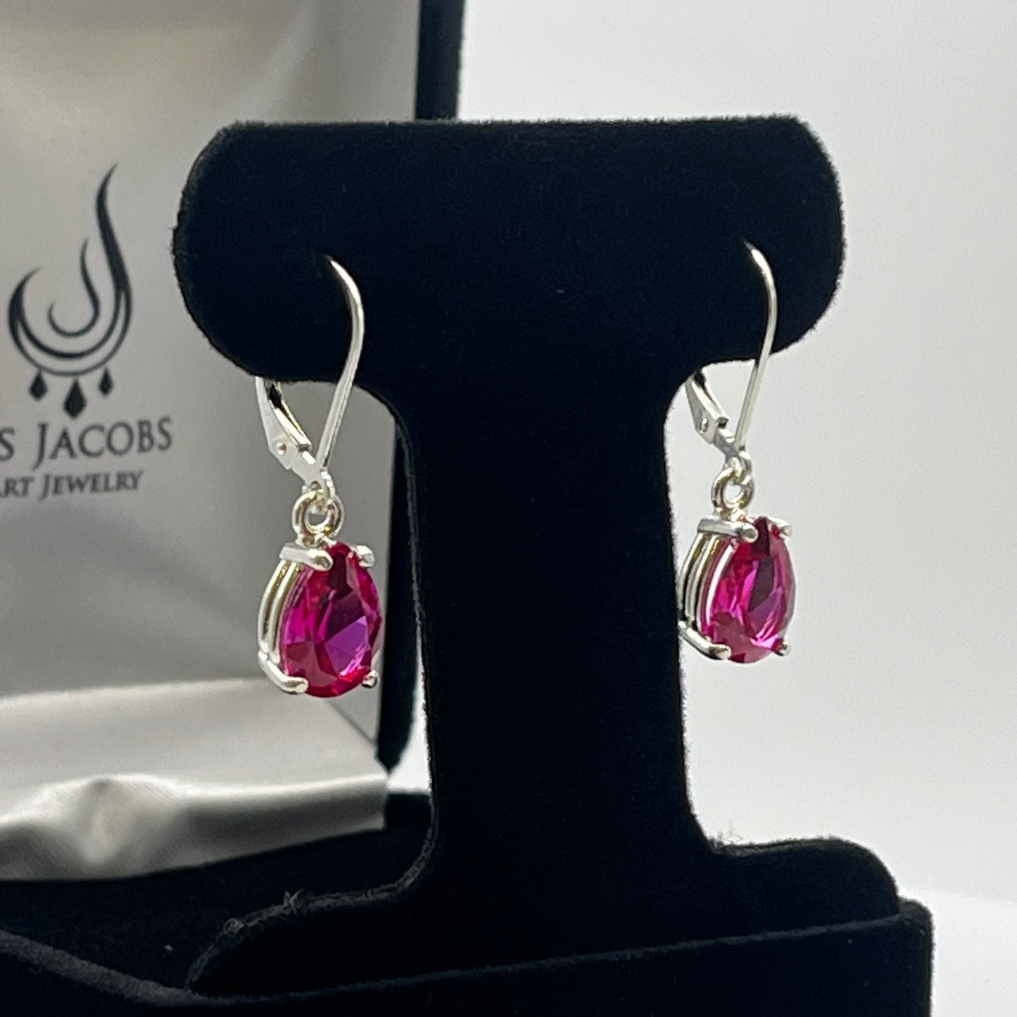 BEAUTIFUL 4ctw Pear Cut London Blue Spinel Earrings December Birthstone Jewelry Gift