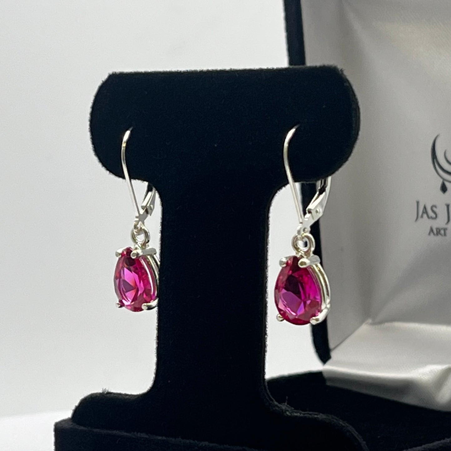 BEAUTIFUL 4ctw Pear Cut London Blue Spinel Earrings December Birthstone Jewelry Gift