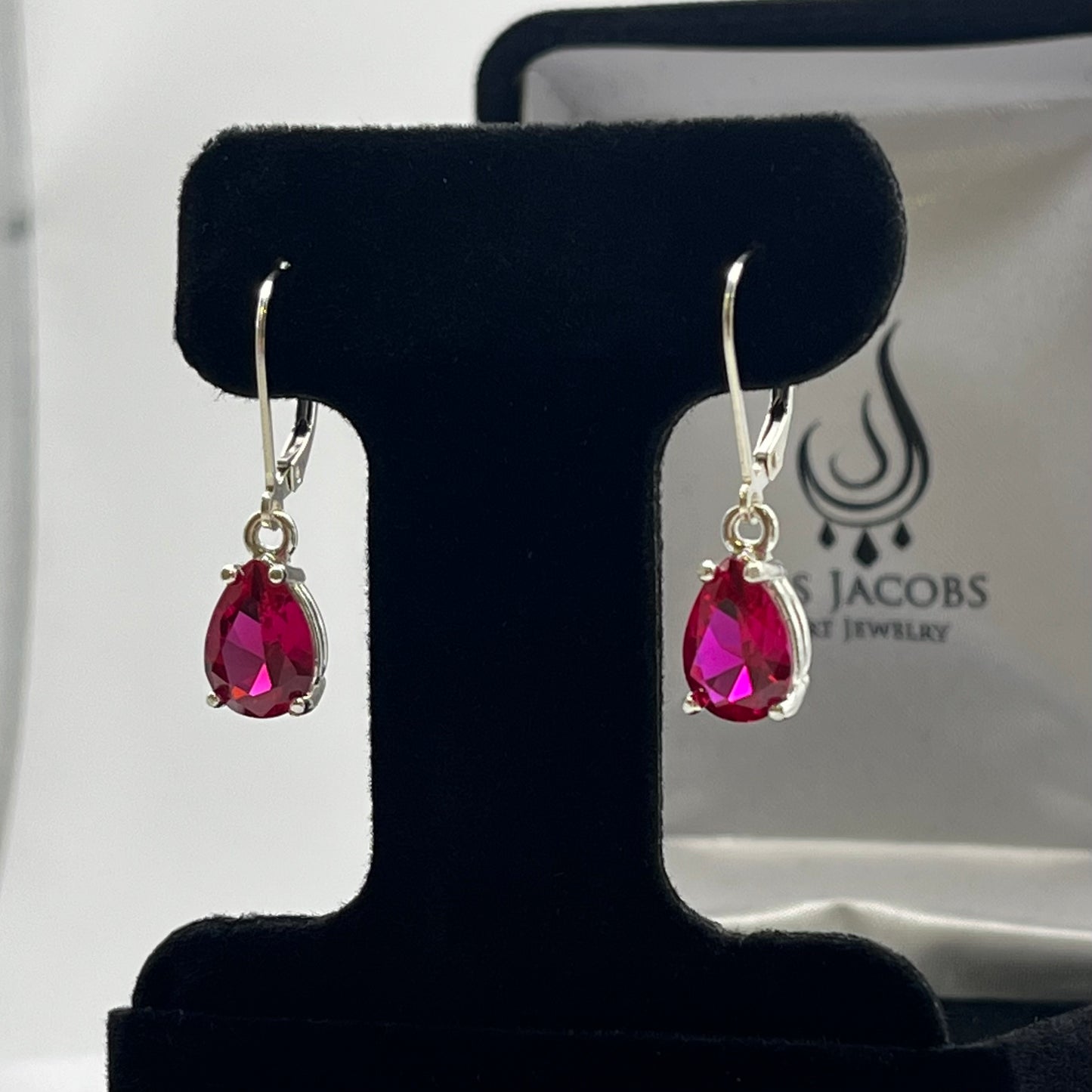 BEAUTIFUL 4ctw Pear Cut London Blue Spinel Earrings December Birthstone Jewelry Gift