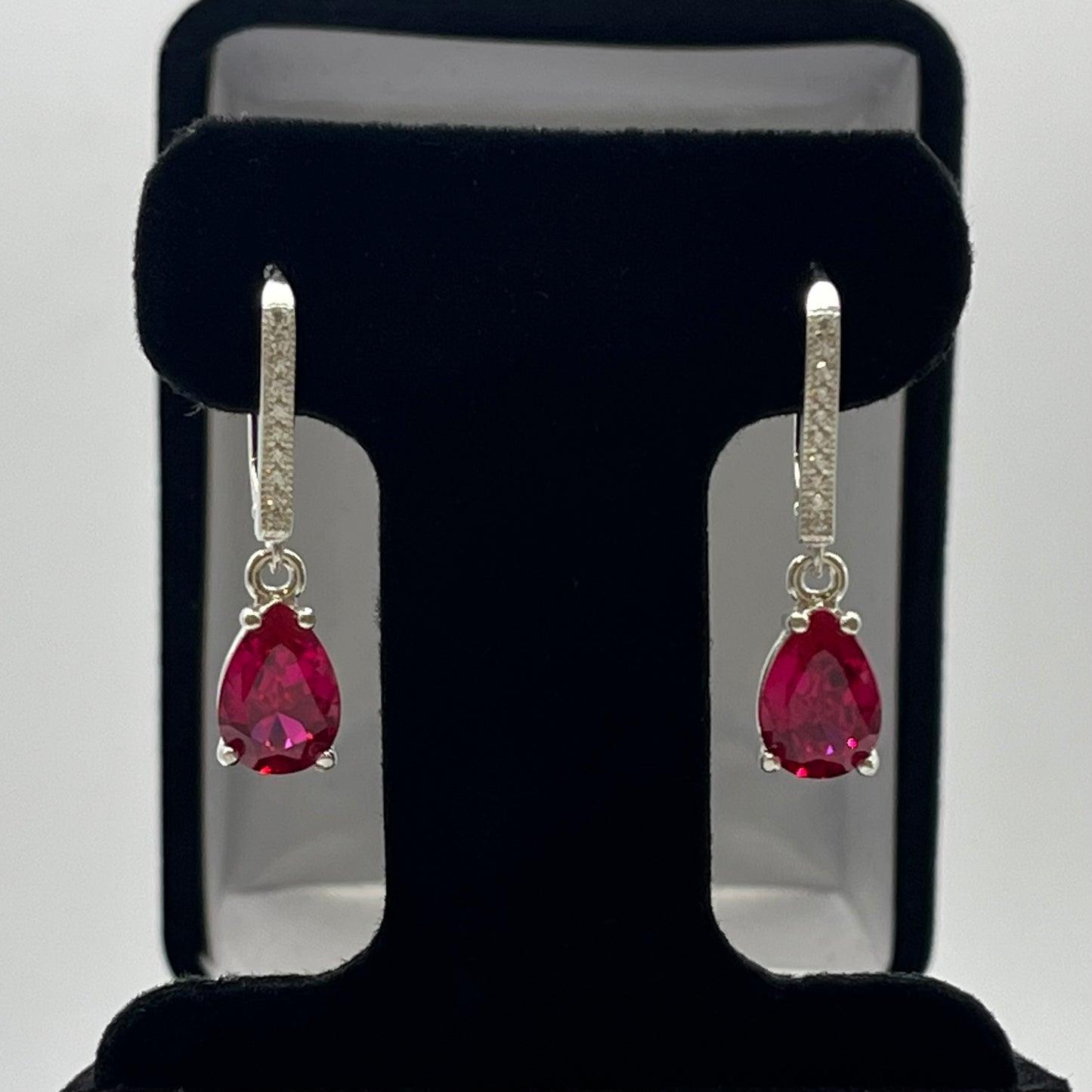 BEAUTIFUL 4ctw Pear Cut London Blue Spinel Earrings December Birthstone Jewelry Gift