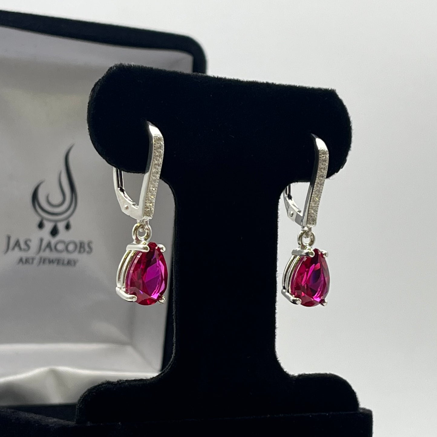 BEAUTIFUL 4ctw Pear Cut London Blue Spinel Earrings December Birthstone Jewelry Gift