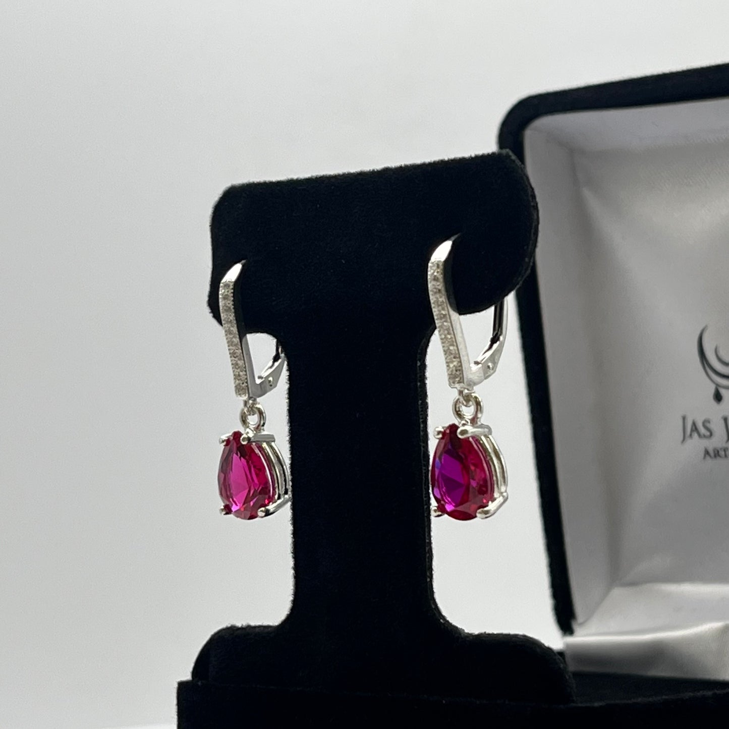 BEAUTIFUL 4ctw Pear Cut London Blue Spinel Earrings December Birthstone Jewelry Gift