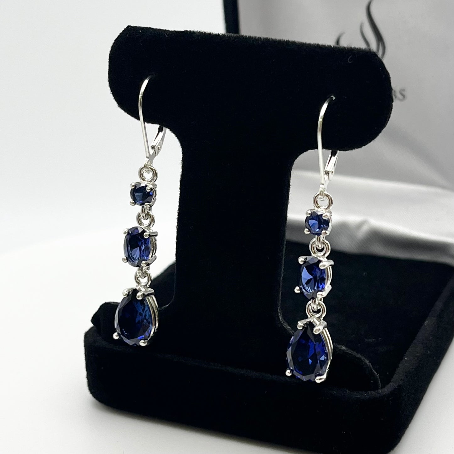 Gorgeous 8.26ctw Multi Cut Sapphire Leverback Earrings Trending Jewelry Gift Pear Cut Sapphire Earrings
