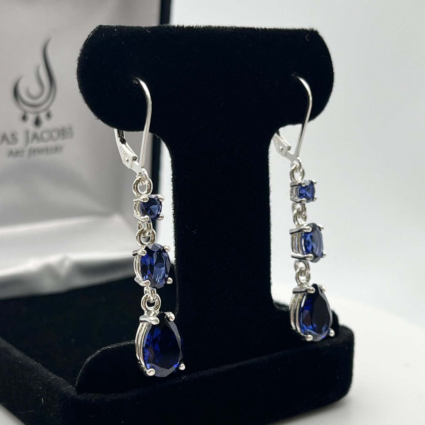 Gorgeous 8.26ctw Multi Cut Sapphire Leverback Earrings Trending Jewelry Gift Pear Cut Sapphire Earrings