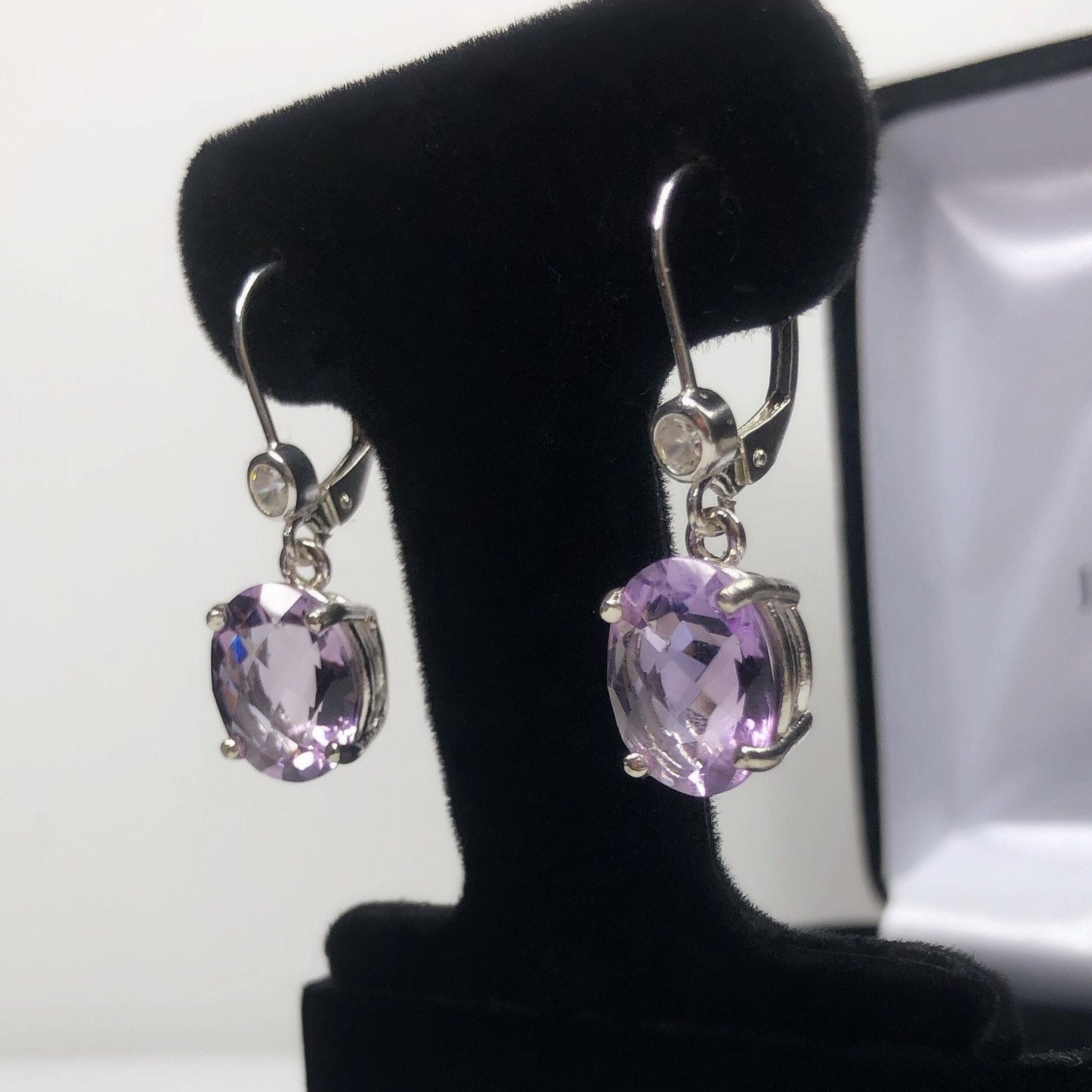 Beautiful 8ctw Lavender Amethyst Earrings Rose de France earrings