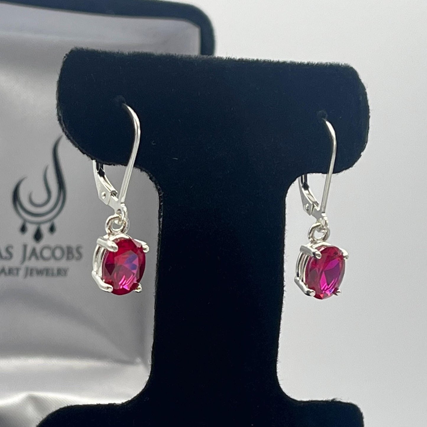 Beautiful 3ctw Oval Cut Ruby Sterling Silver Drop Dangle Earrings Leverback Fine Jewelry Emerald Cut Ruby Earrings Jewelry Trends