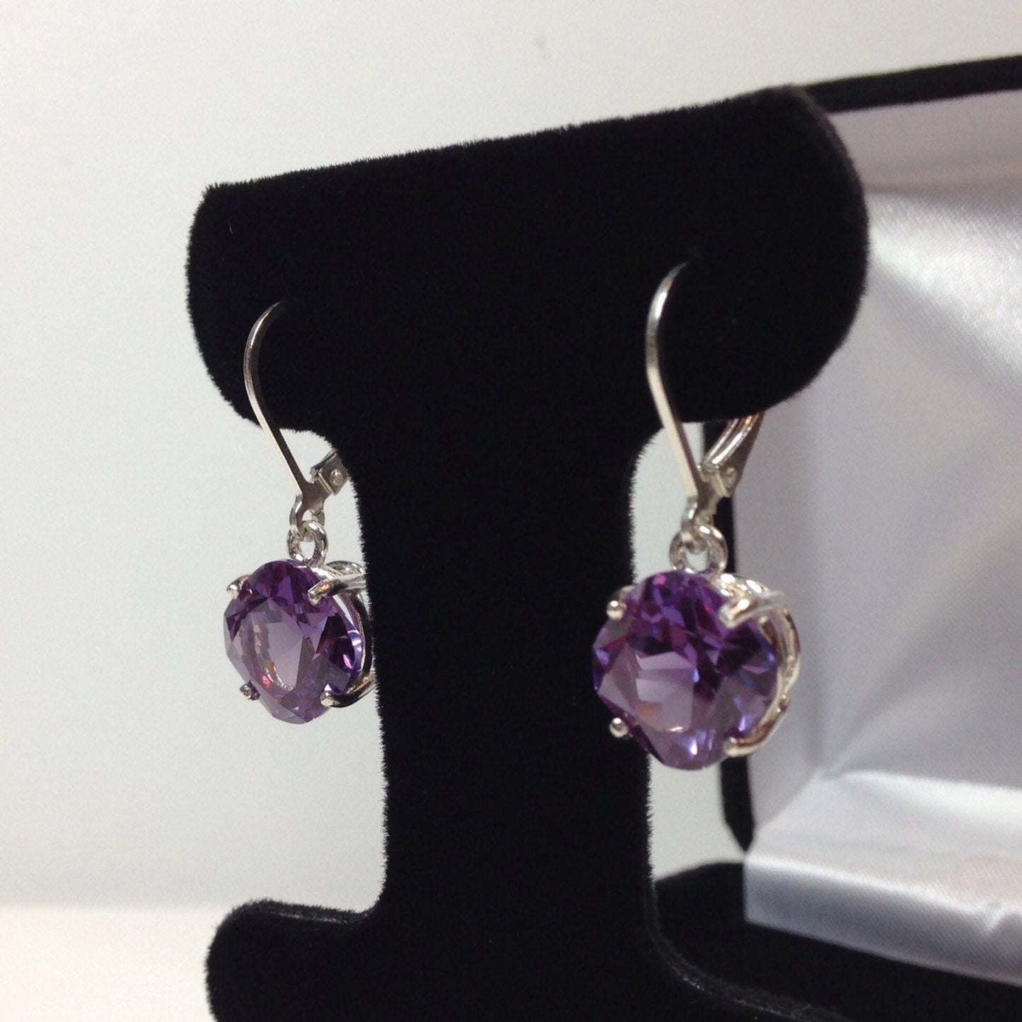 Gorgeous 10ctw Cushion Cut Alexandrite Earrings in Sterling Silver