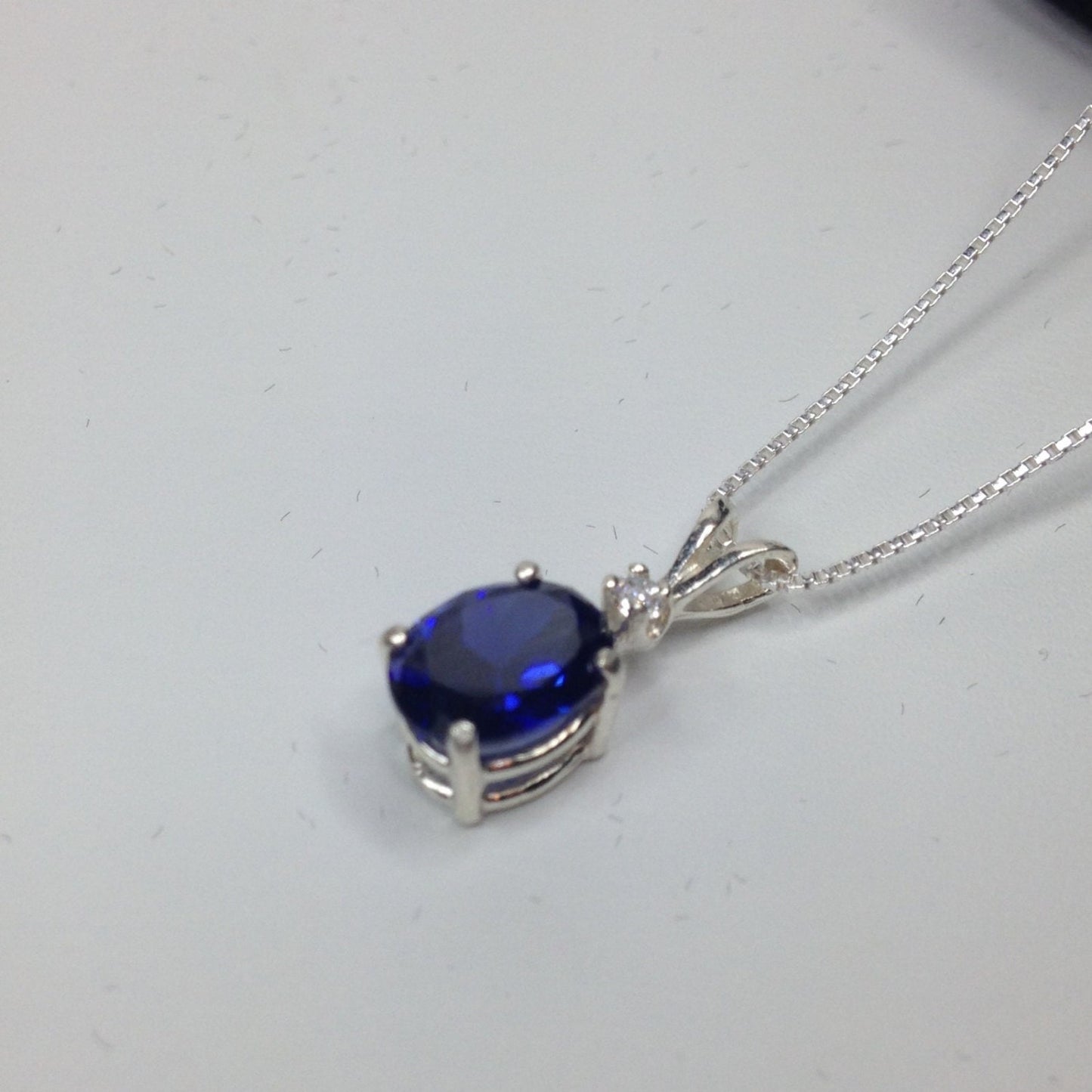 Beautiful Tanzanite & White Sapphire Pendant Necklace Sterling Silver Oval Cut Tanzanite Pendant Necklace with Accents Jewelry Trends Gift