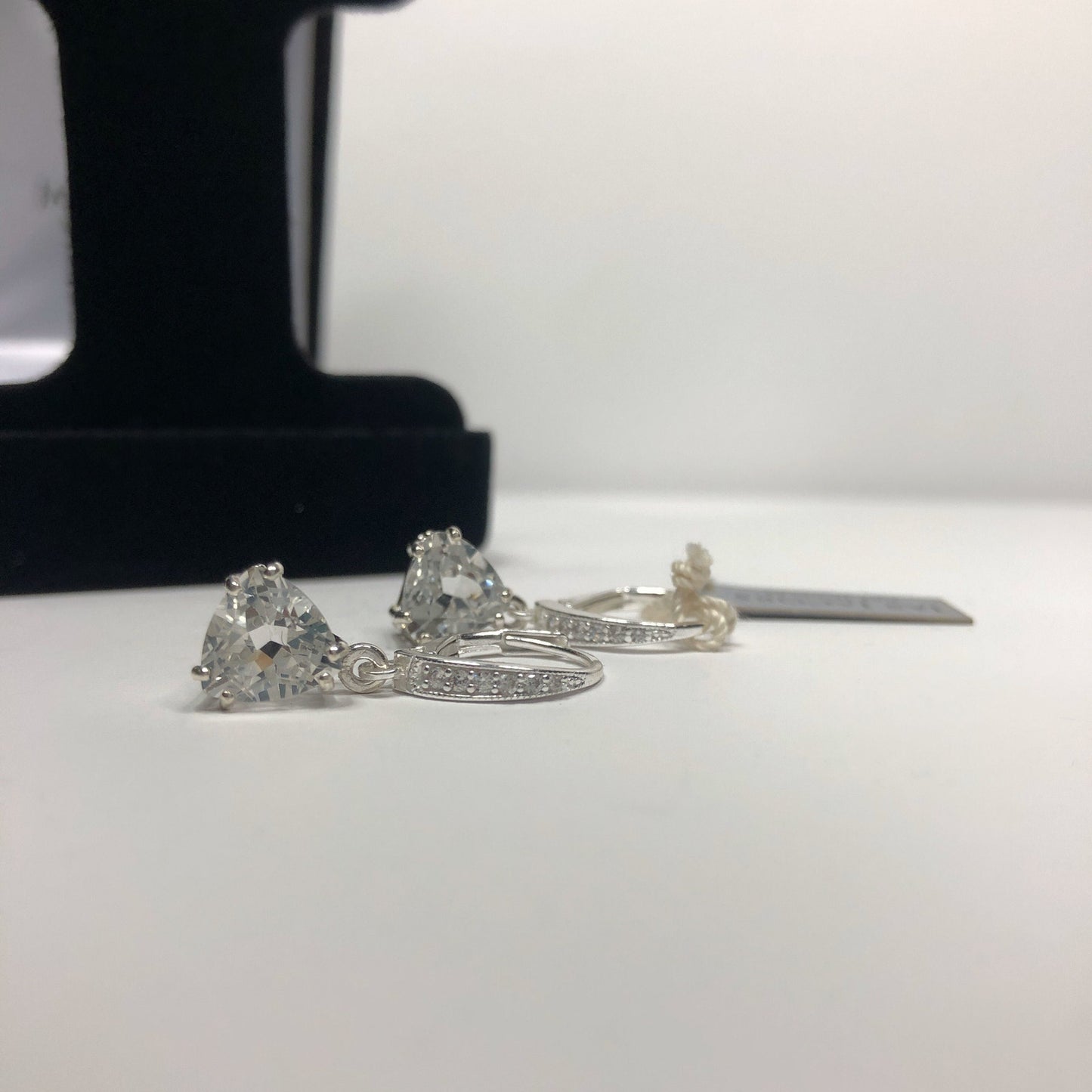 Gorgeous 4ctw Trillion Cut White Topaz Earrings in Sterling Silver