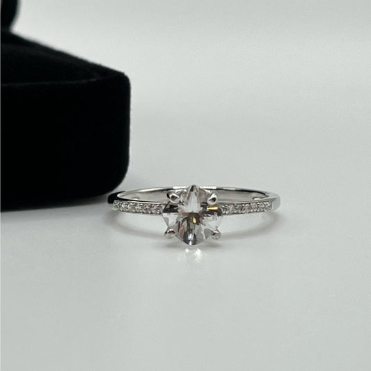 Beautiful 1ctw Cushion Cut White Topaz Ring Sterling Silver Stackable Promise Ring Engagement Ring Anniversary Band