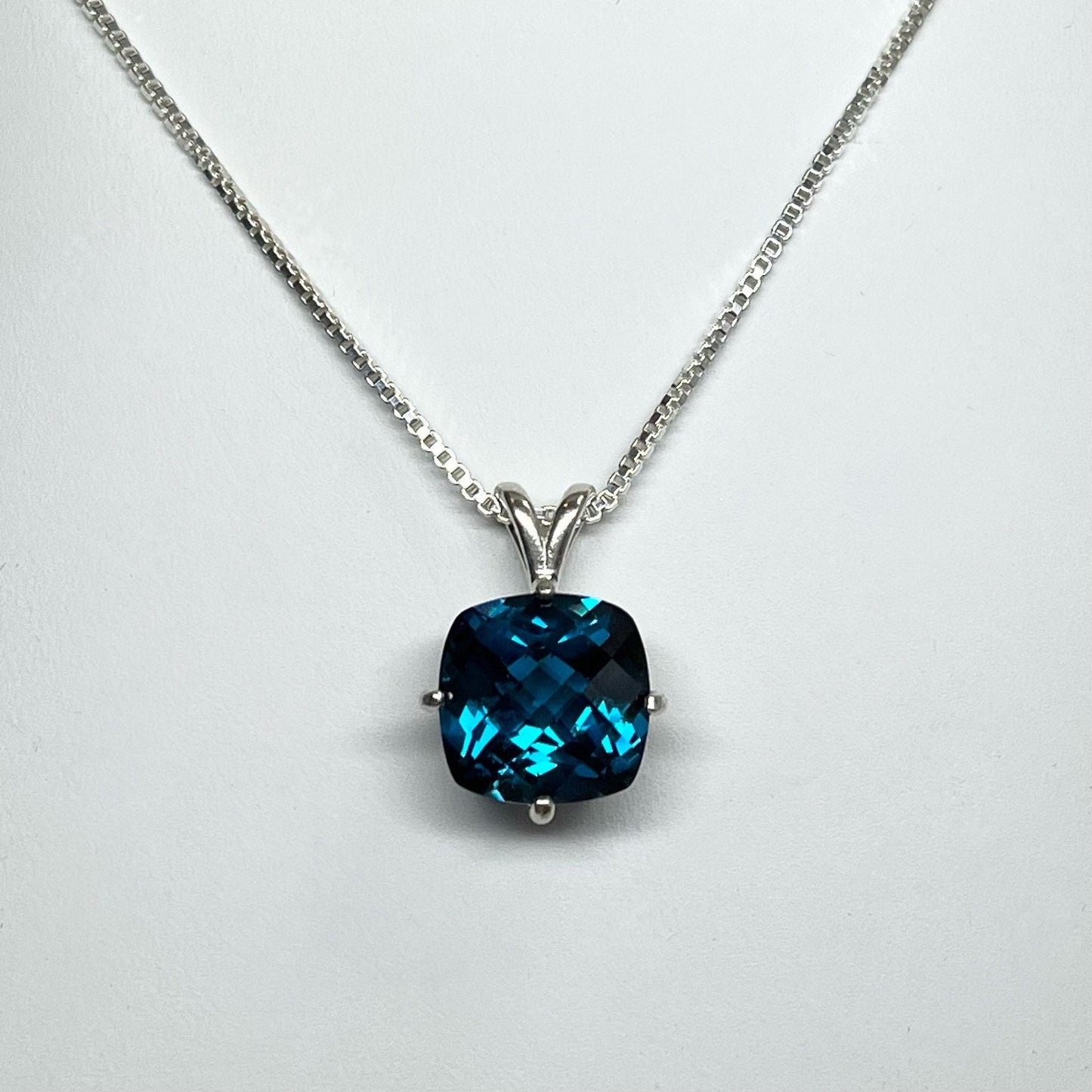 Gorgeous 6.5ct London Blue Spinel Necklace Deep Teal Blue Gemstone Necklace