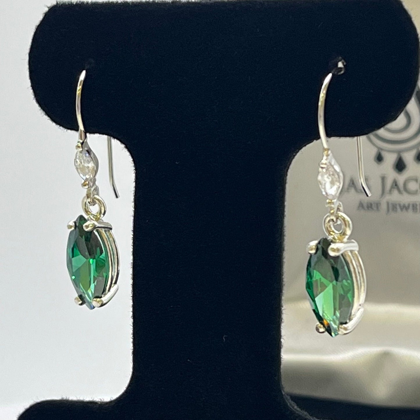 Beautiful 4ctw Marquise Cut Emerald Earrings