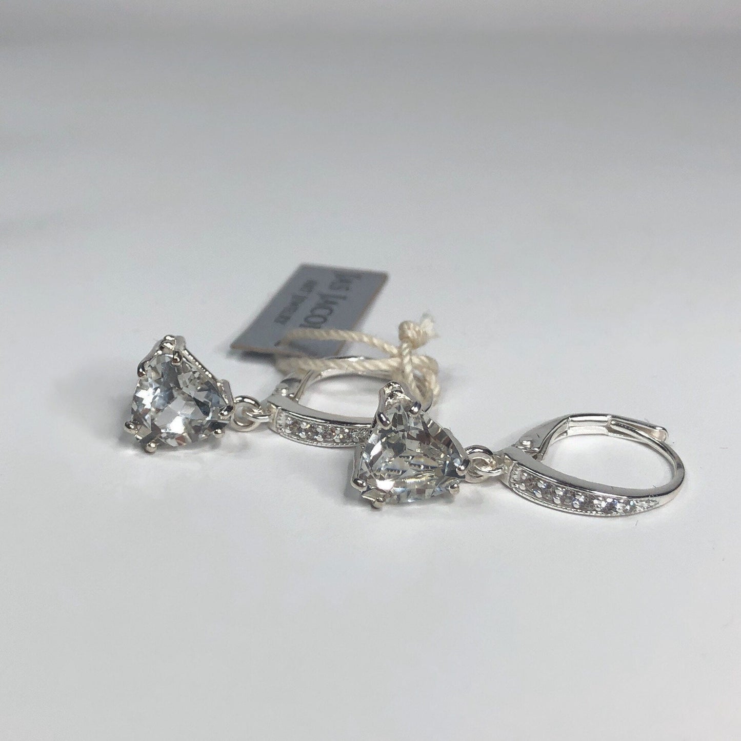 Gorgeous 4ctw Trillion Cut White Topaz Earrings in Sterling Silver