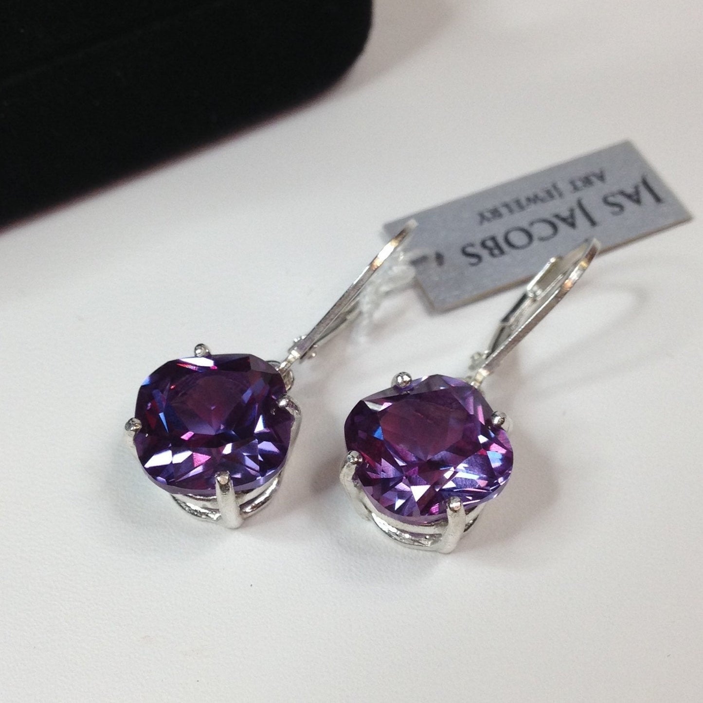Gorgeous 10ctw Cushion Cut Alexandrite Earrings in Sterling Silver