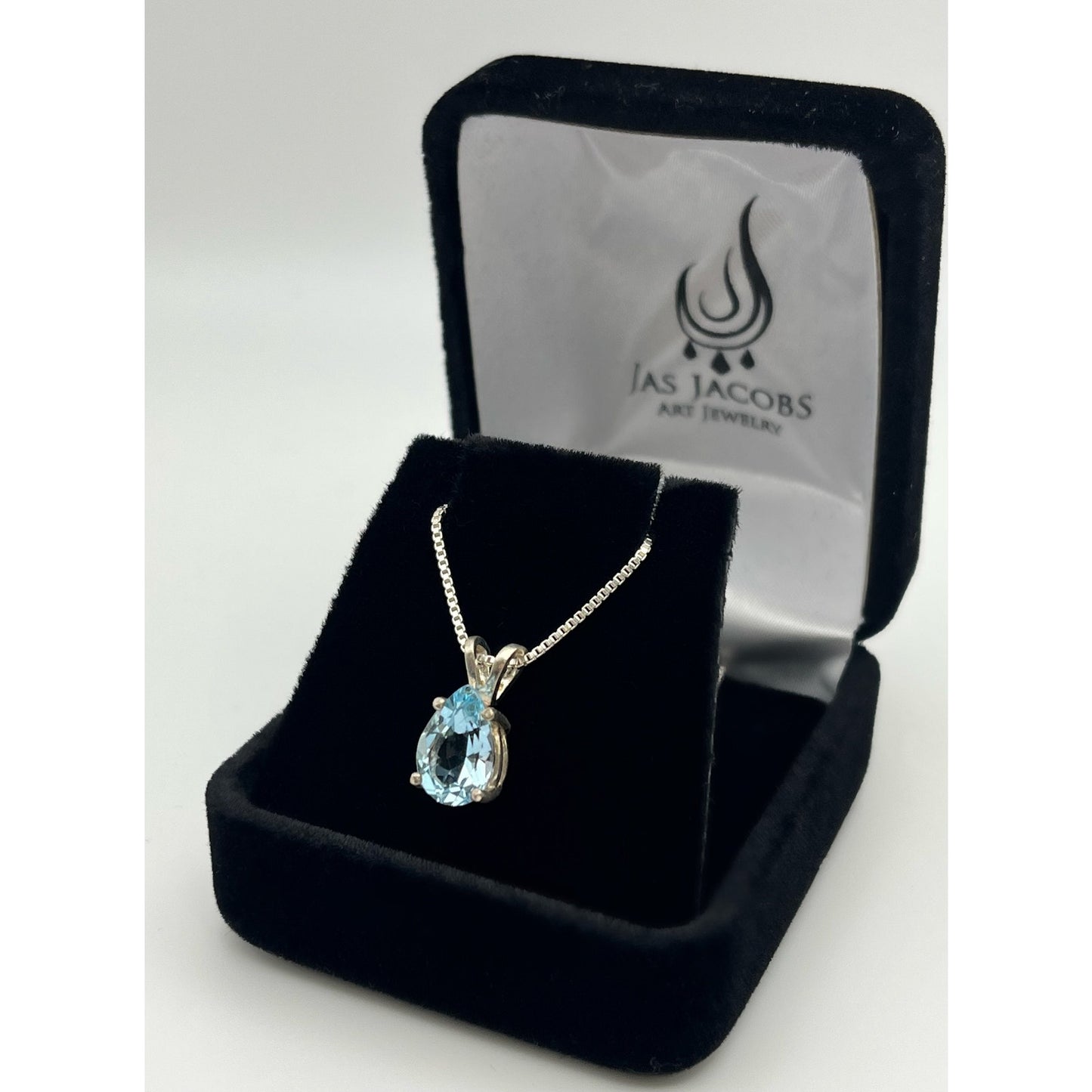 BEAUTIFUL 2.5ct Natural Sky Blue Topaz Necklace 16” 18” Pear Cut Topaz Jewelry Gift Something Blue Ice Birthstone