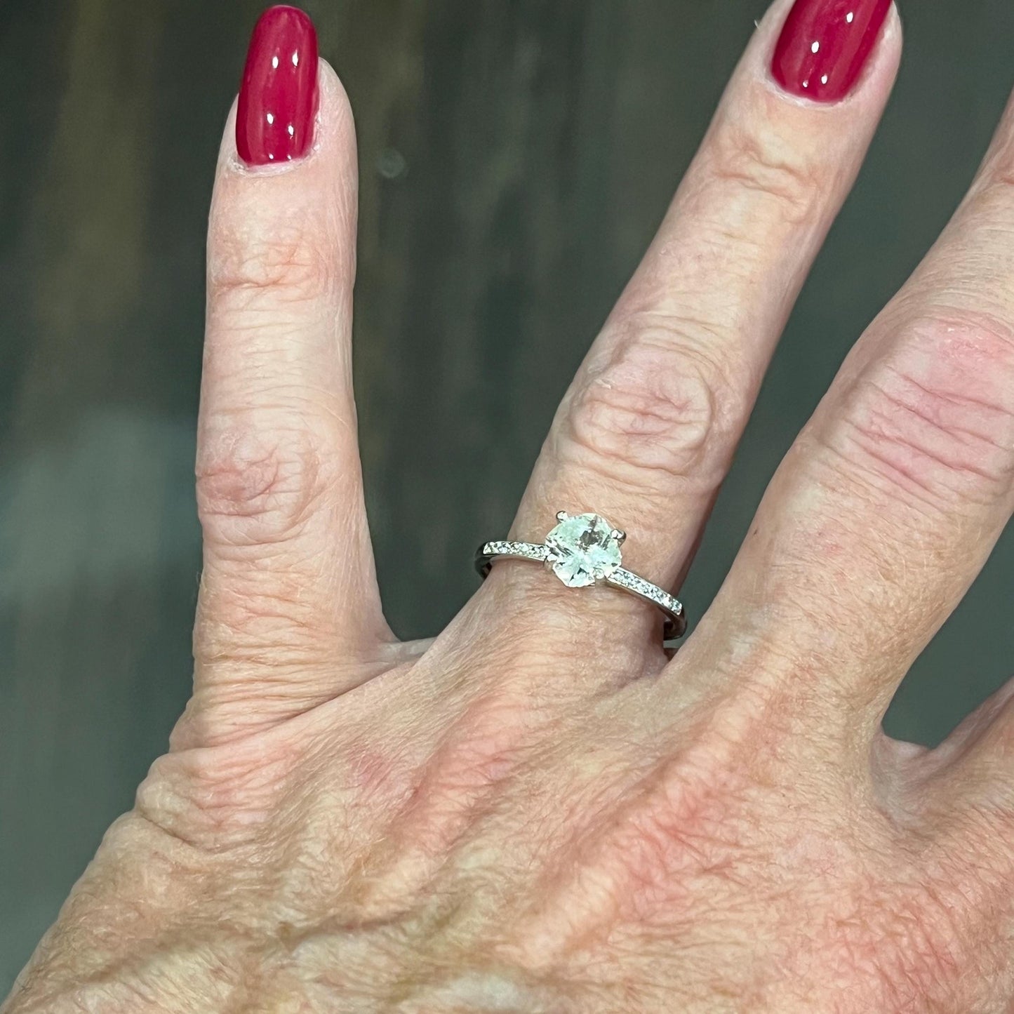 Beautiful 1ctw Cushion Cut White Topaz Ring Sterling Silver Stackable Promise Ring Engagement Ring Anniversary Band