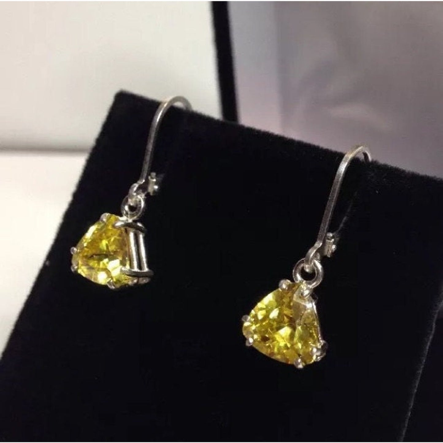 Beautiful 3.6ctw Trillion Cut Citrine Quartz in Sterling Silver Citrine Earrings