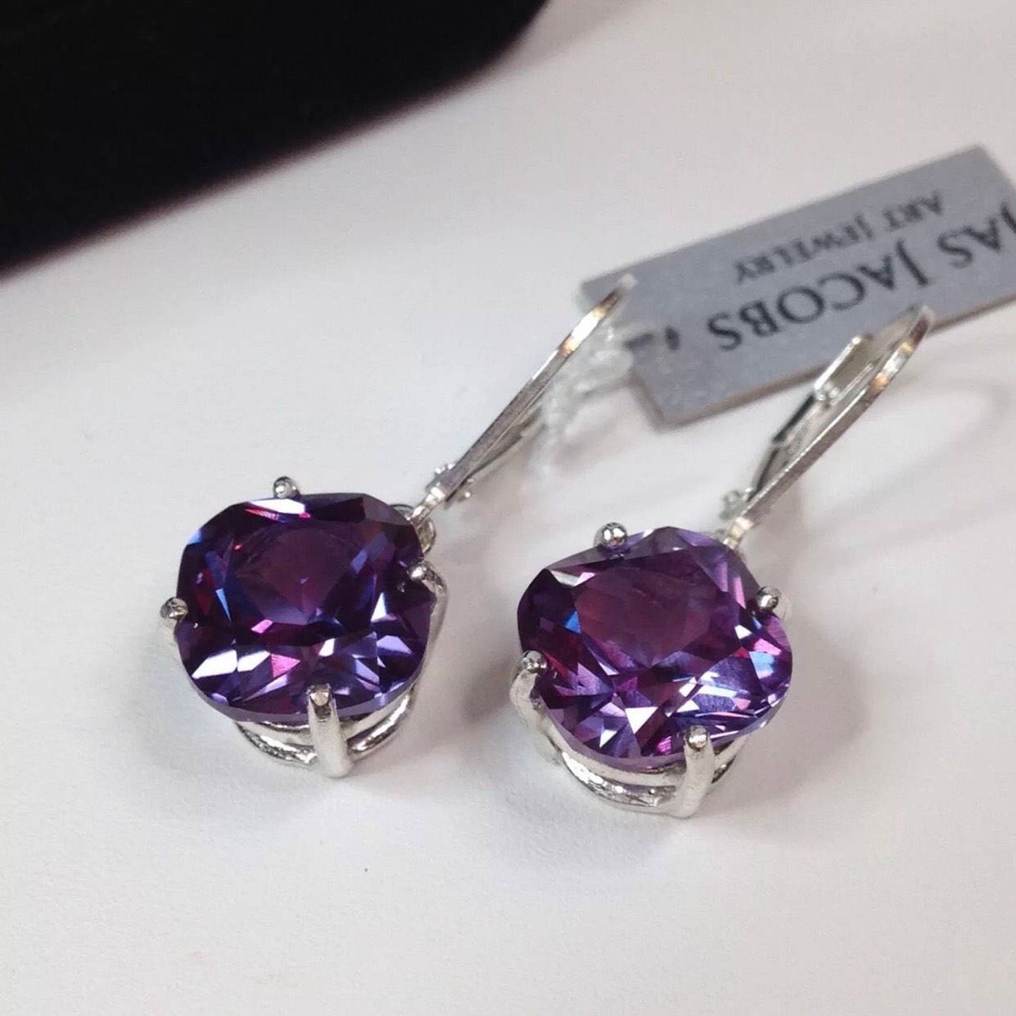 Gorgeous 15ctw Cushion Cut Alexandrite Necklace & Earrings Set Color Change June Birthstone Holiday Jewelry Gift