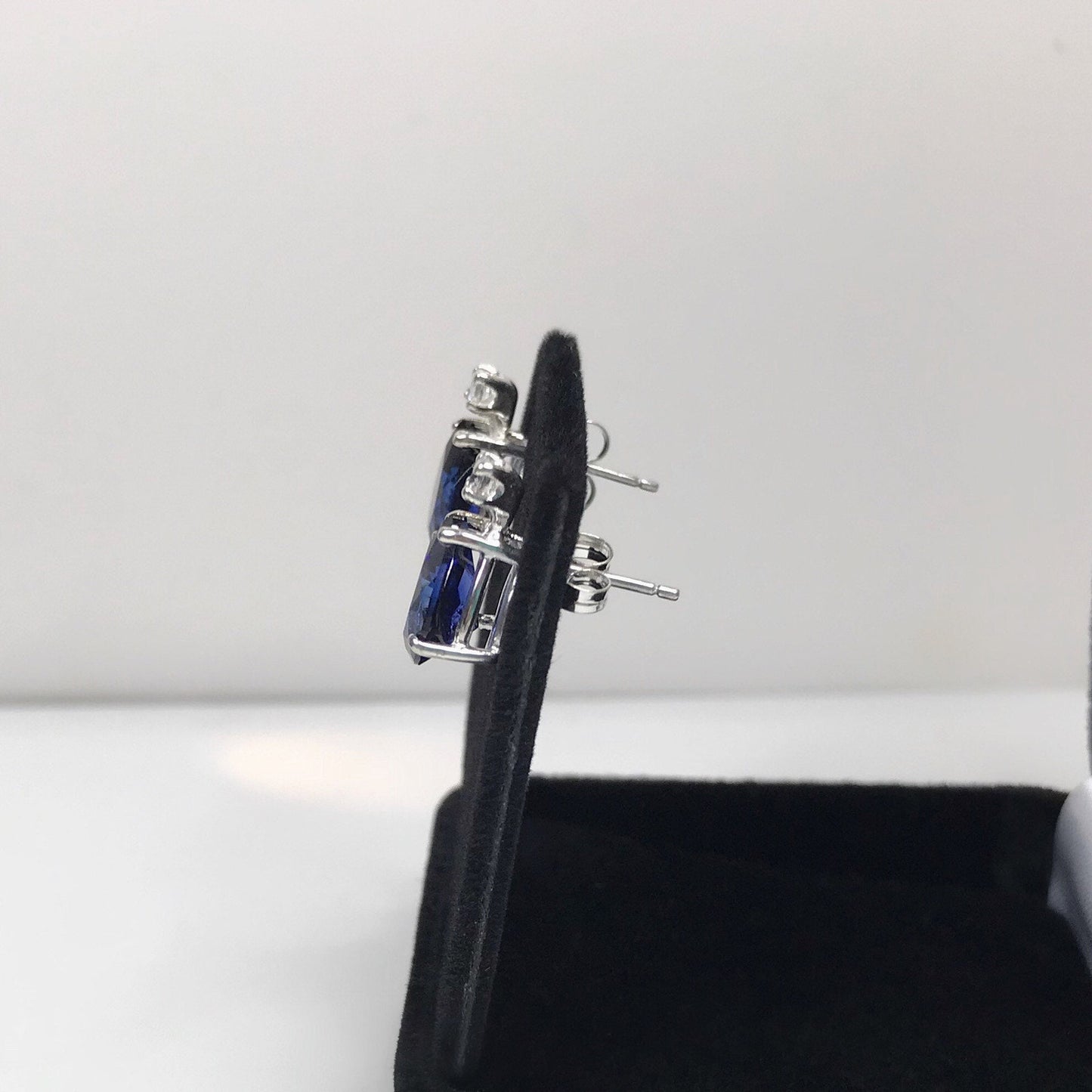 Beautiful 5ctw Pear Cut Sapphire Earrings Blue & White Sapphire Bridal Jewelry