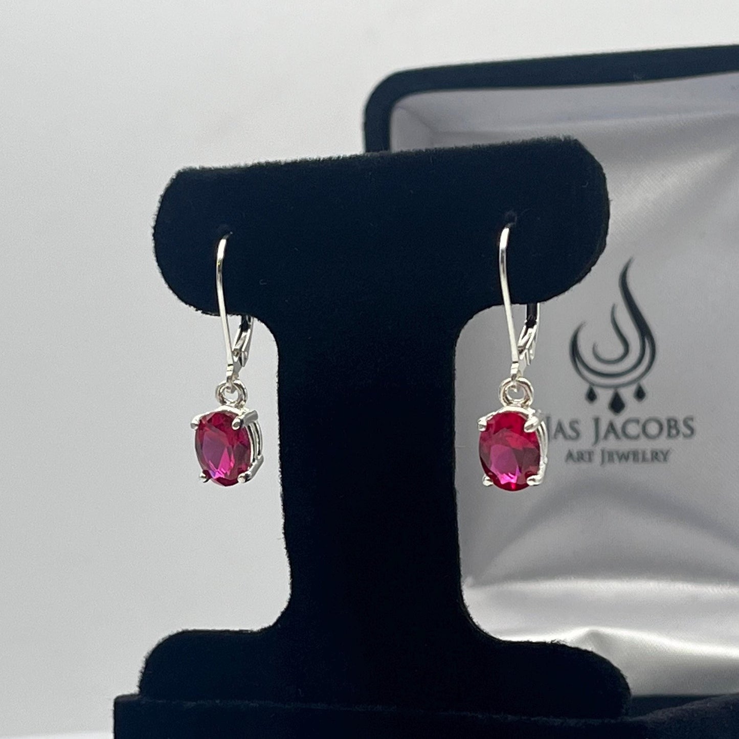 Beautiful 3ctw Oval Cut Ruby Sterling Silver Drop Dangle Earrings Leverback Fine Jewelry Emerald Cut Ruby Earrings Jewelry Trends