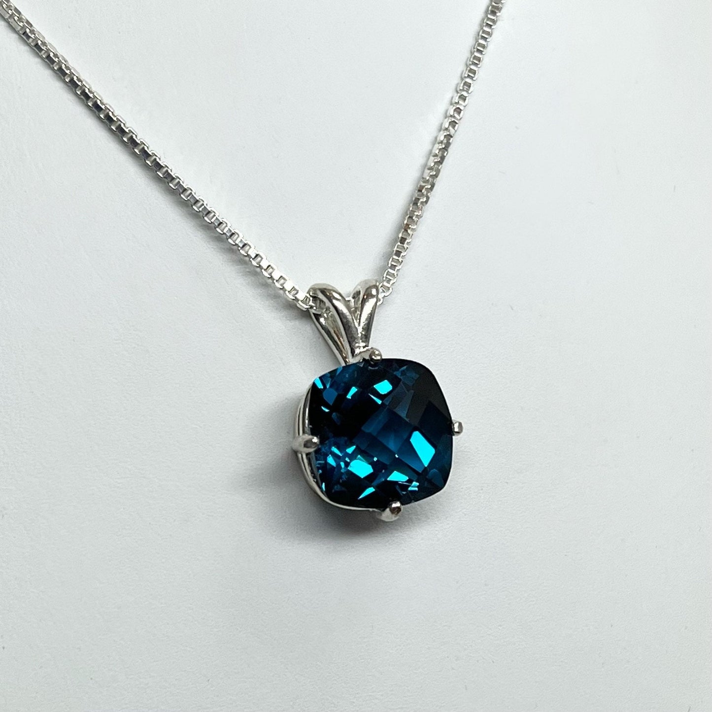Gorgeous 6.5ct London Blue Spinel Necklace Deep Teal Blue Gemstone Necklace