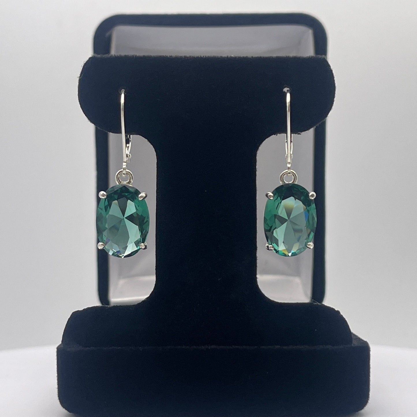 GORGEOUS 8ctw Oval Cut Green Quartz Earrings