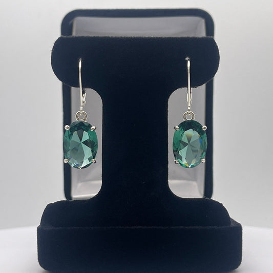GORGEOUS 8ctw Oval Cut Green Quartz Earrings