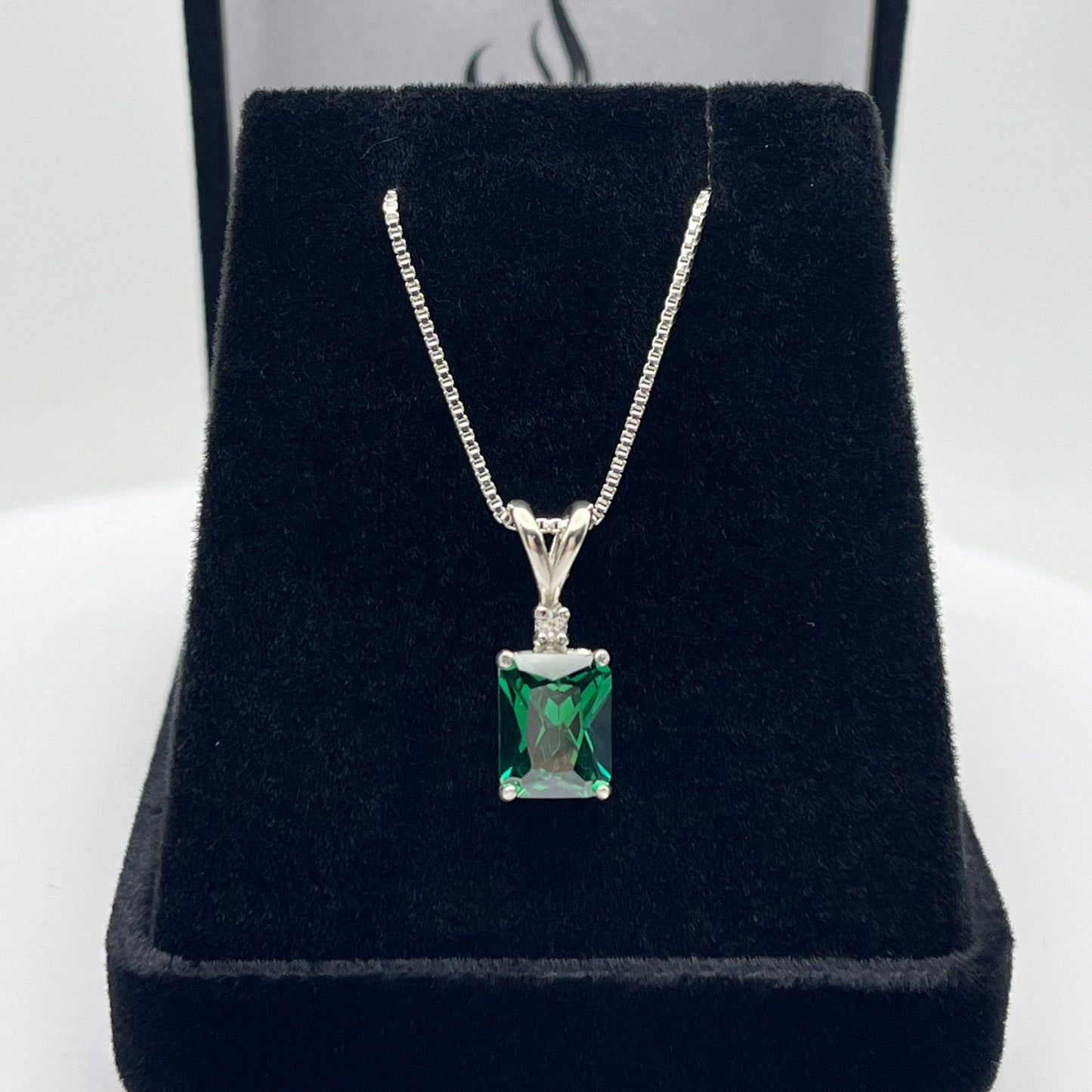 Beautiful 3ctw Emerald Cut Emerald Necklace Sterling Silver Pendant Necklace Jewelry Gift Trending Jewelry May Birthstone