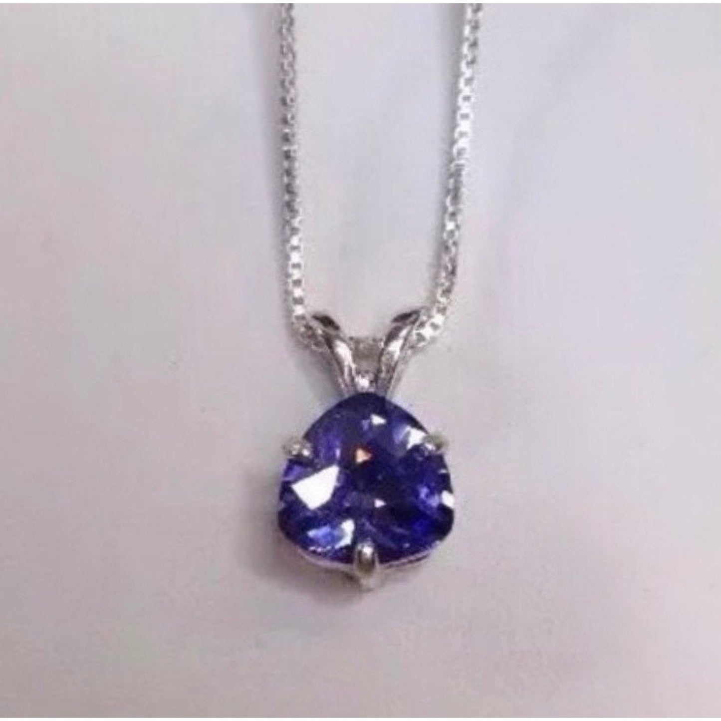 Beautiful 2ct Trillion Cut Tanzanite & Sterling Silver Pendant Necklace Trillion Cut Tanzanite Fine Jewelry Trends 2ct Tanzanite Pendant