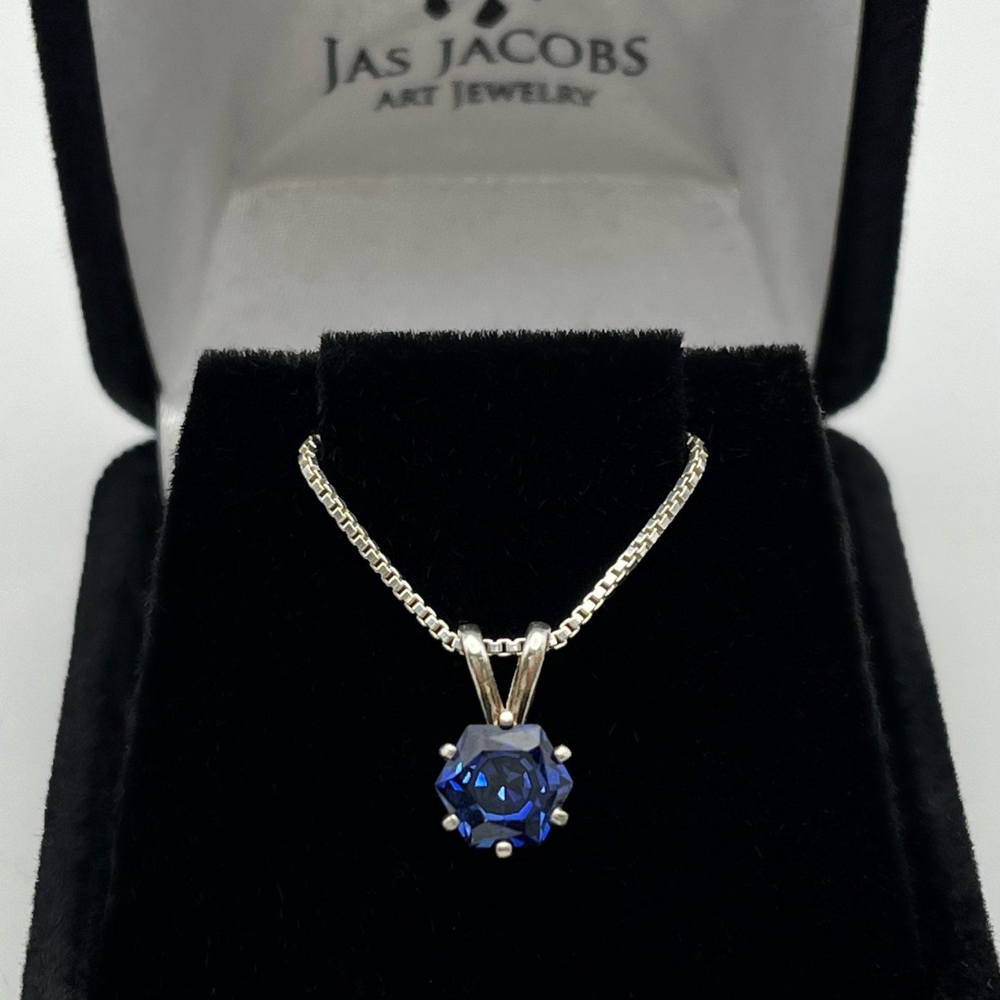 BEAUTIFUL 1ct Hexagon Cut Sapphire Necklace Sterling Silver Solitaire Pendant Necklace Fine Jewelry Gifts Jewelry Blue Sapphire