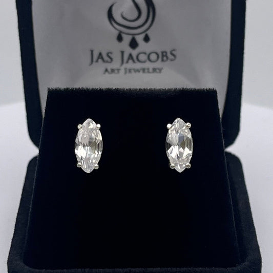Beautiful 2ctw Marquise White Sapphire Earrings Studs in Sterling Silver Wedding Jewelry Gift Marquise Stud Earring