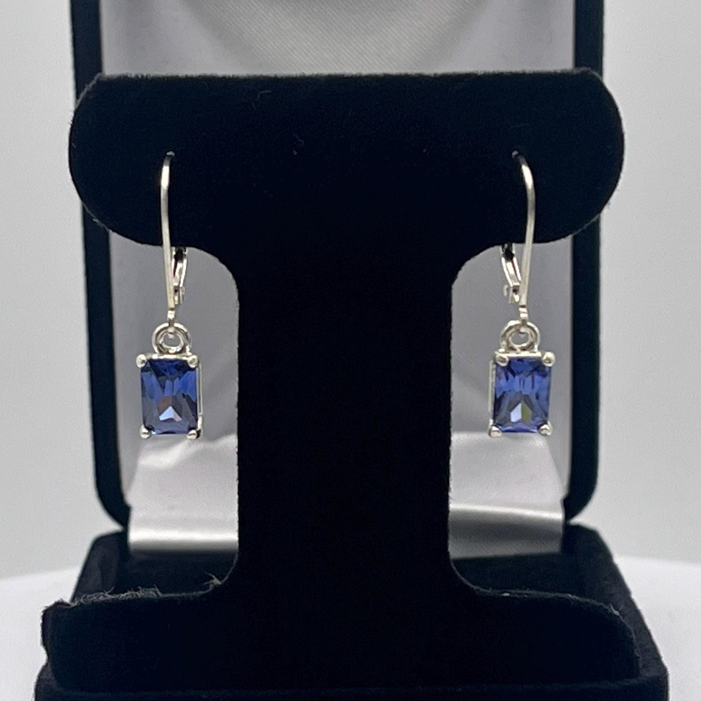 Beautiful 2ctw Emerald Cut Tanzanite Earrings in Sterling Silver
