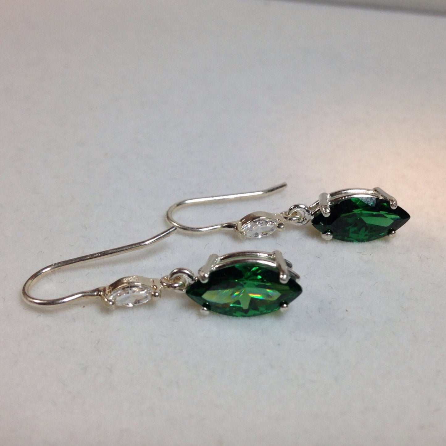 Beautiful 4ctw Marquise Cut Emerald Earrings