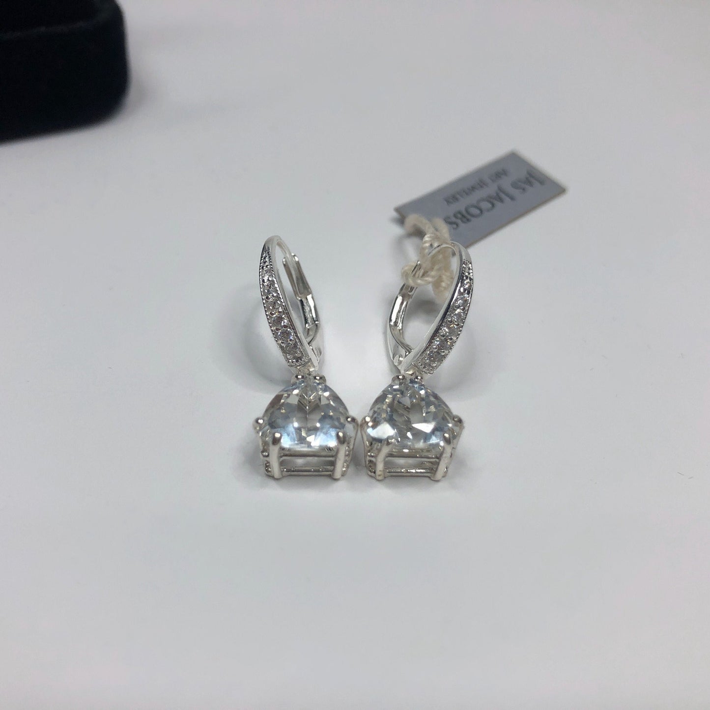 Gorgeous 4ctw Trillion Cut White Topaz Earrings in Sterling Silver