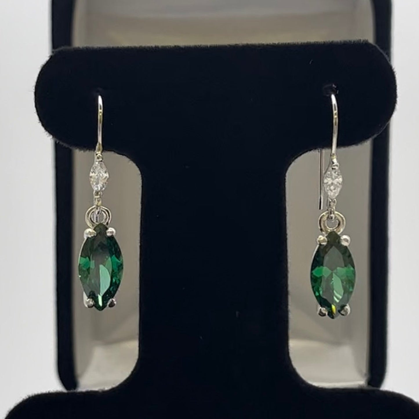 Beautiful 4ctw Marquise Cut Emerald Earrings