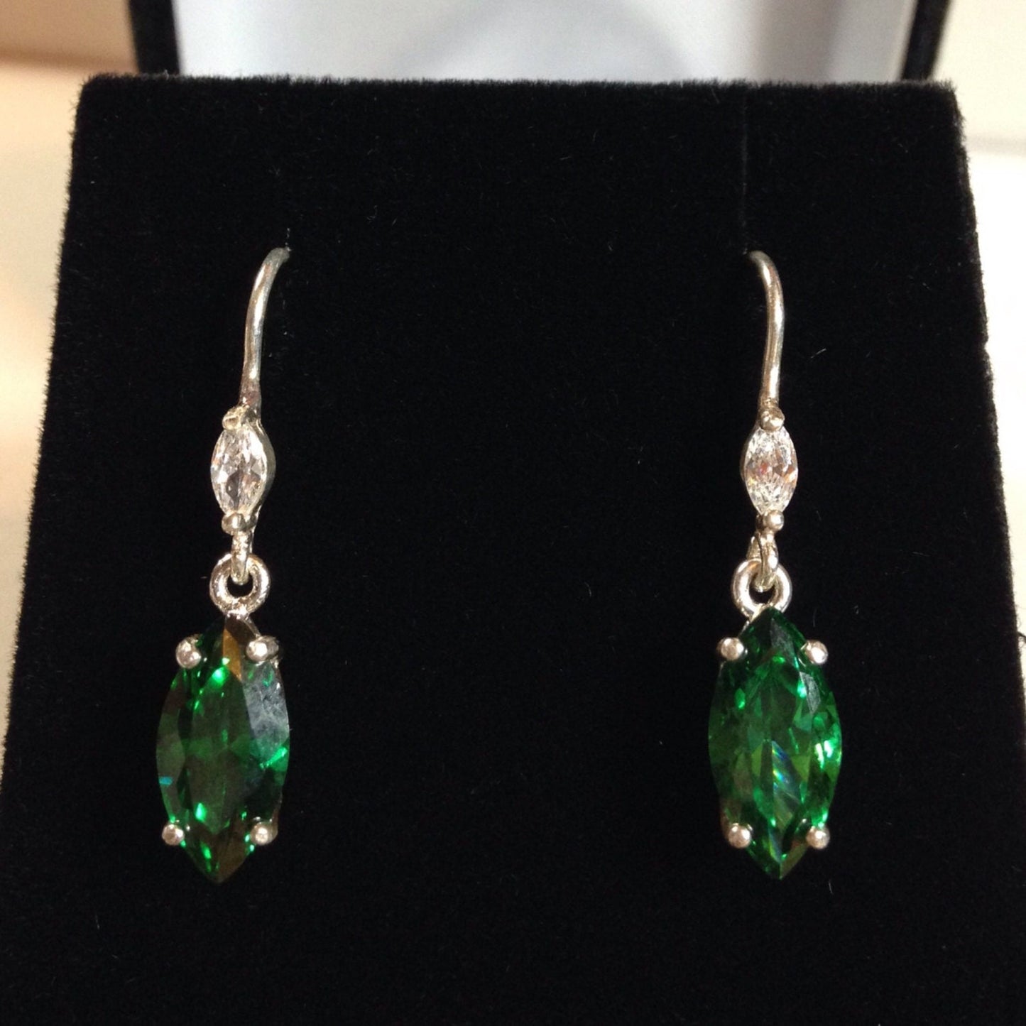 Beautiful 4ctw Marquise Cut Emerald Earrings