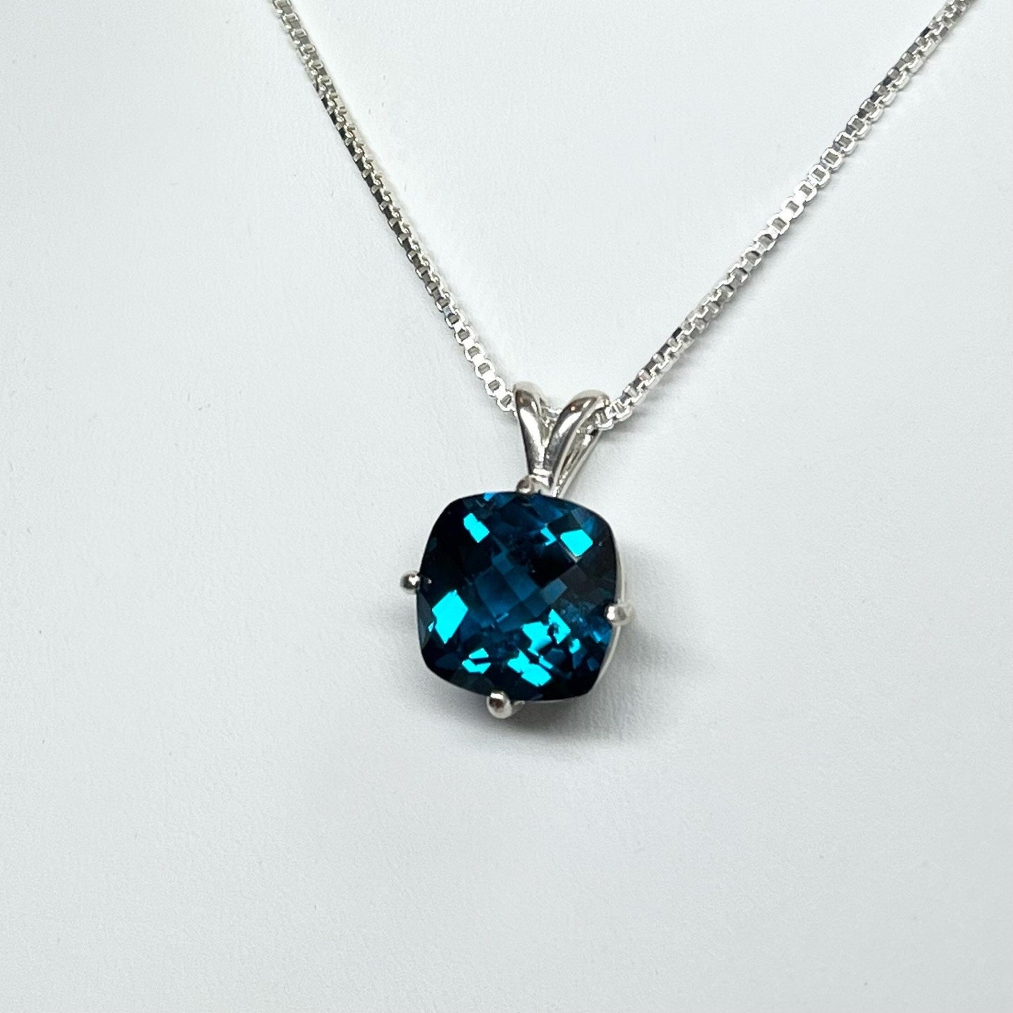 Gorgeous 6.5ct London Blue Spinel Necklace Deep Teal Blue Gemstone Necklace